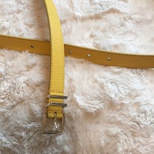 Yellow leather belt